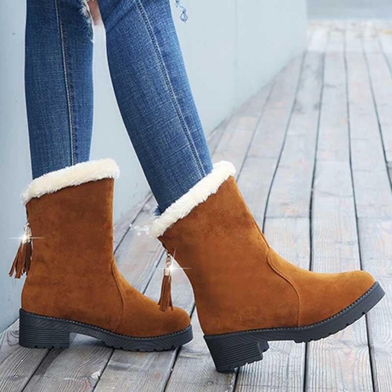 Cizme de dama Cizme de la jumatatea gambei Pantofi de dama Cizma de femeie Iarna Pantofi calduroase Platforma pantofi de zapada New Fashion