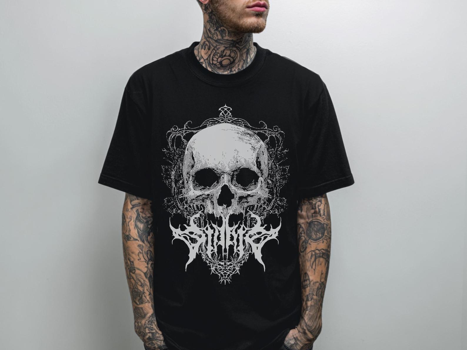 Unisex Y2K Gothic Skull T-Shirt, Punk Grunge Graphic Shirt, Streetwear Goth Clothing, Emo Death Metal Graphic Tee, Goth Gift For Him or Her 2XL