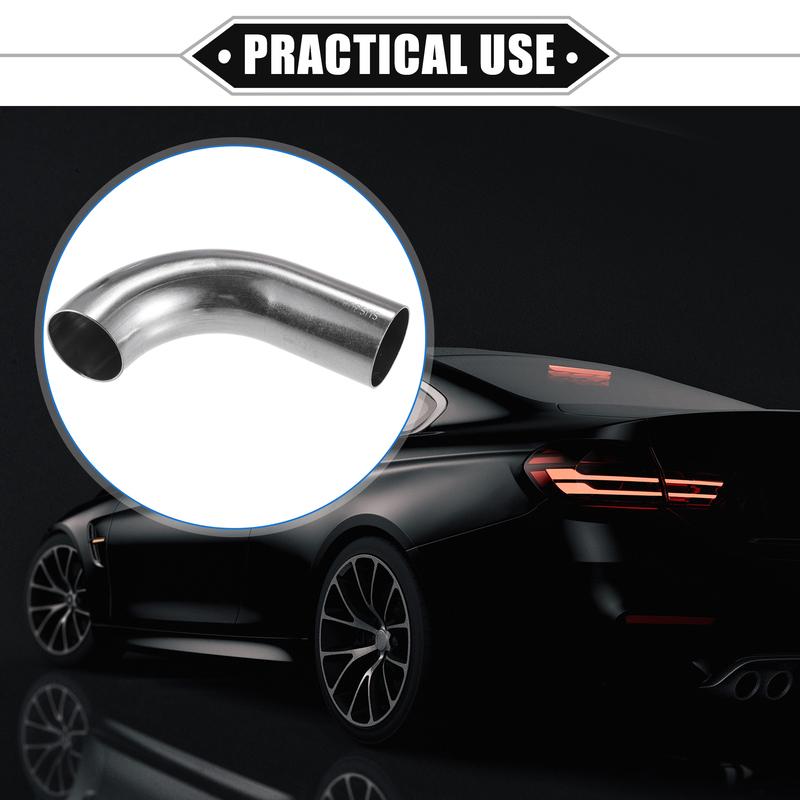 UXCELL 2 Stück 19mm 25mm 32mm 38mm 63mm 90° Bogen Winkelrohr Schlauchrohr DIY Auspuffrohr Lufteinlassrohr für Auto 304 Edelstahl