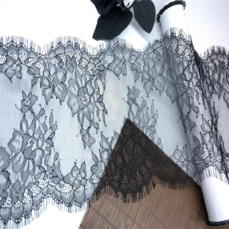 ( 2 Colors ) 3m X 17.5cm Chantilly Lace, Non-stretch Eyelash Mesh Lace Trim for Lingerie, Bra, Underwear, Lingerie, Dress, Garment, Sewing & Crafting