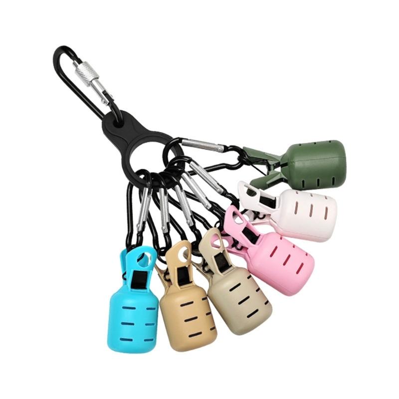 6Pcs Squid Jig Baits Protector Squid Jig Hook Protector Case with Carabiner Fishing Tackle Fishing Accessories