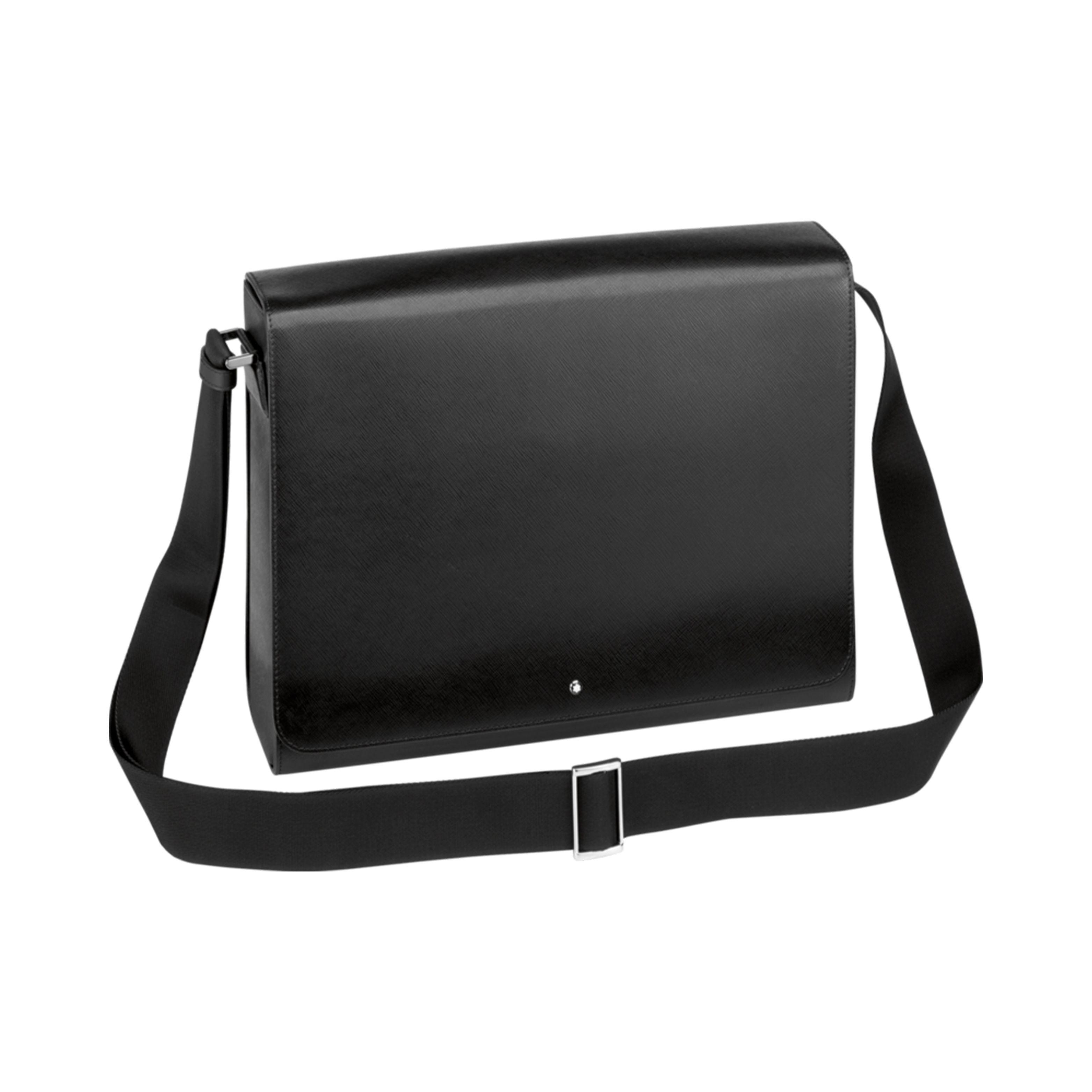 

Montblanc Artisan Series Leather Large Shoulder Crossbody Bag Men bags Black 113188 Basic Set (Bag+Dust Bag)