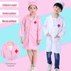 Children's Long Sleeve White Lab Coat Costume for Doctor or Nurse Role Play