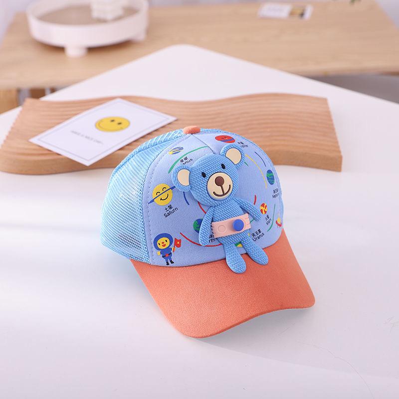 Childrens Cartoon Bear Baseball Cap With Wide Brim For Sun Protection Summer Wear