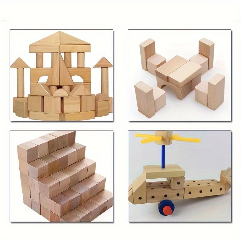 50Pcs Unfinished Blank Mini DIY Wooden Square Blocks 2cm Wood Solid Cubes for Wooden Craft Kids Toy Puzzle Making Material