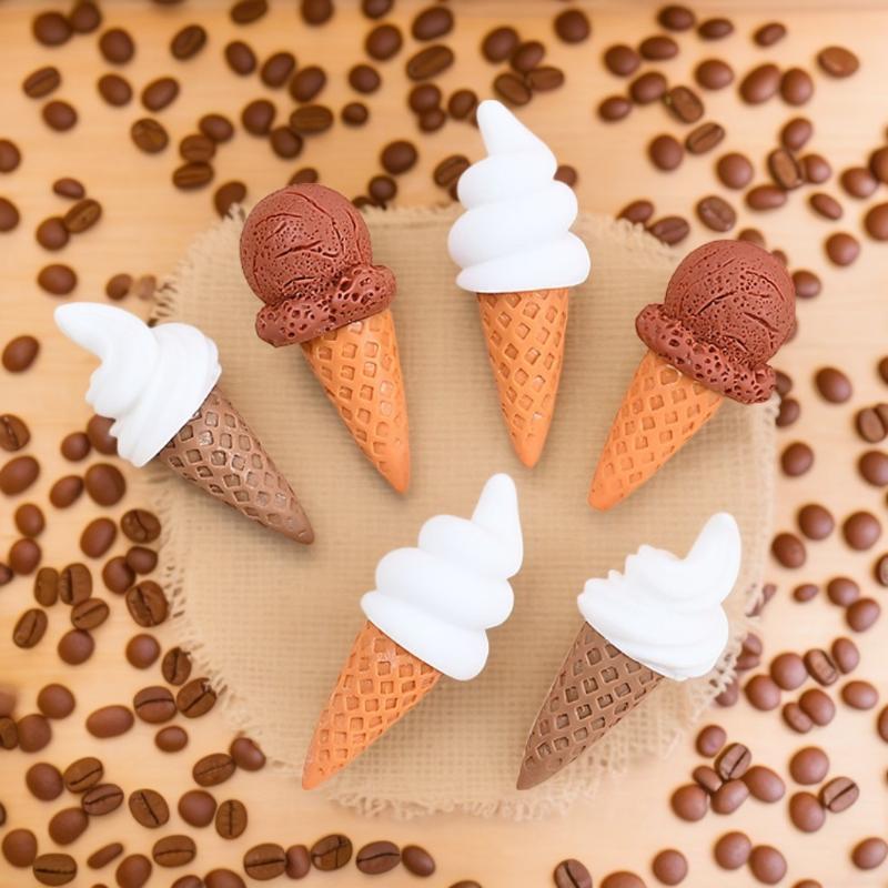 10 Stück Cartoon Kawaii Mini Harz Eiscreme Scrapbooking Verzierung Miniatur Flachrücken Material Zubehör Handyhülle DIY