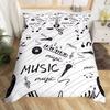 Record Pattern Duvet Cover Music Theme Bedding Set Music Notes Quilt Cover Suitable For Boys Girls Kids 3 Pcs With 2 Pillowcases