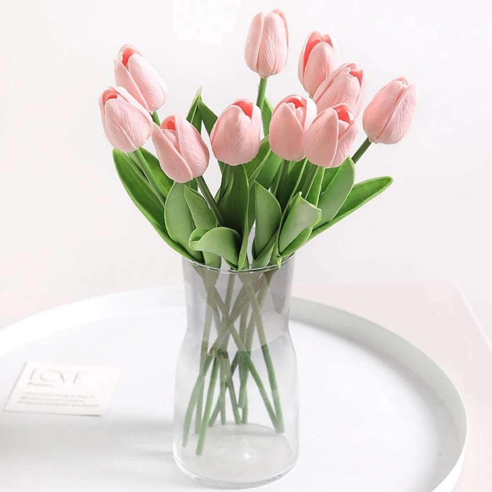 

5/10Pcs Tulip Artificial Flower Plant Dining Table Decoration Garden DIY Tulip Party Home Bride Wedding Decor Artificial Bouquet 5Pcs розовый