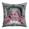 New Pink Christmas Pillow Cover Santa Claus Snowman Print Festive Decorative Cushion Case for Sofa Bed Holiday Home Decor