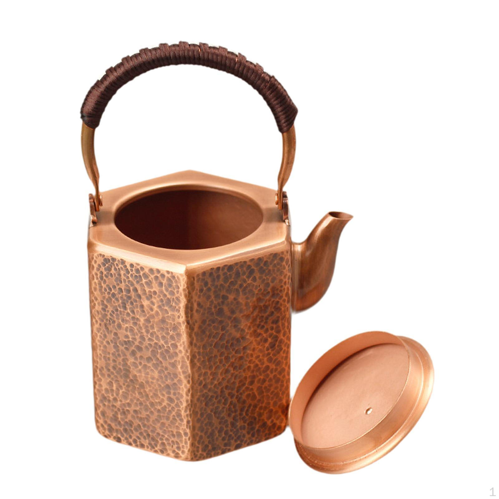 

Медный чайник, заварочный чайник, 1000 мл, чайная утварь, вода для семейного использования, пикника, вечеринки, кемпинга Type A