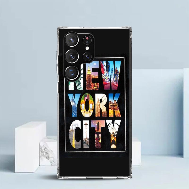 NYC New York City Phone Case For Samsung Galaxy S24 S25 Edge S26 Ultra S22 S23 Plus S21 + S20 FE Soft TPU Back Cover Galaxy S22