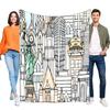 New York City Skyline Blanket Soft Cozy Throw for Sofa, Lightweight Bed Cover, Ideal Birthday Gift for Friends and Family, Styli
