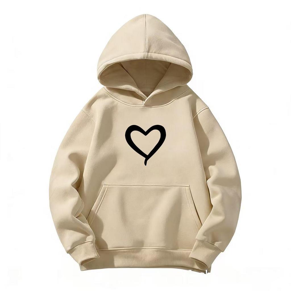 Unisex Kinder Gemütlicher Herz-Fleece-Hoodie - Lässiges Herbst-/Winter-Mode-Sweatshirt