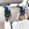 3D Cat Cartoon Hook Car Seat Hooks For Headrest Vehicle Animal Headrest Hanger Cute Storage Hanger For Bags Clothes Hook