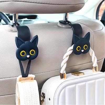 3D Katzen Cartoon Haken Auto Sitzhaken Für Kopfstütze Fahrzeug Tier Kopfstützen Haken Niedlicher Aufbewahrungshaken Für Taschen Kleiderhaken