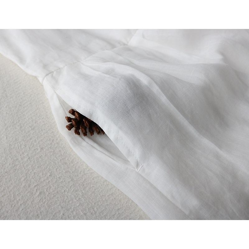 Spring and Summer Stand Up Collar Button Button Dress