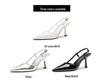 8369-5 Women's Closed Toe Stiletto High Heels - Summer 2023 Patent Leather Pointed Sandals