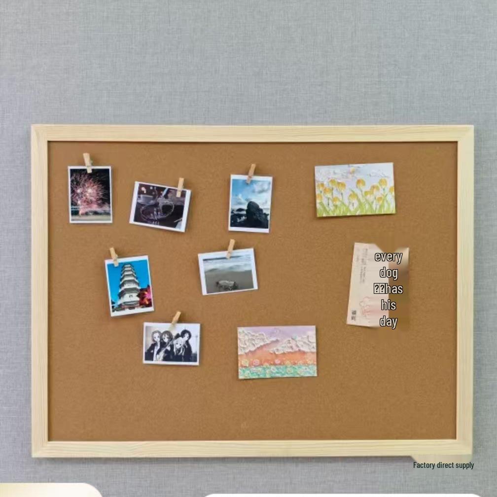 Pine Wood Frame Cork Bulletin Board for Photo Display and Kindergarten Decor