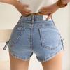 Europees-Amerikaans Pittig Meisje Zomer Uitgesneden Knoop-Up Denim Shorts - Slim Fit, Heup-Omhelzende Hotpants voor Vrouwen