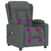 Electric Massage Recliner Dark Grey Fabric