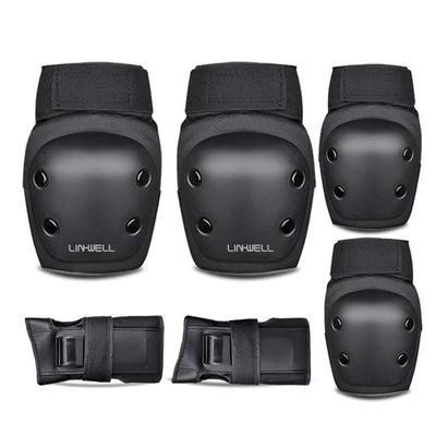 Chrániče na skateboard a chrániče kolen pro děti a dospělé, 6dílná sada na zápěstí, lokty, kolena, včetně úložné tašky, (Malá velikost 120cm-150cm (Děti-Dámy))