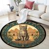 Egyptian Cat Pyramid Scene Round Area Rug Under Office Chairs Bedroom Living Room Home Decor