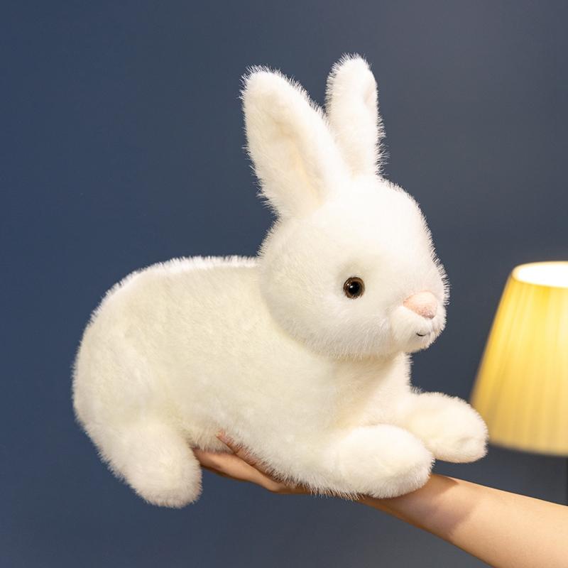 Simulation Rabbit Plush Toy Cute Furry Easter Bunny Kawaii Realistic Animal Rabbit Model Props Birthday Gift Home Decoration