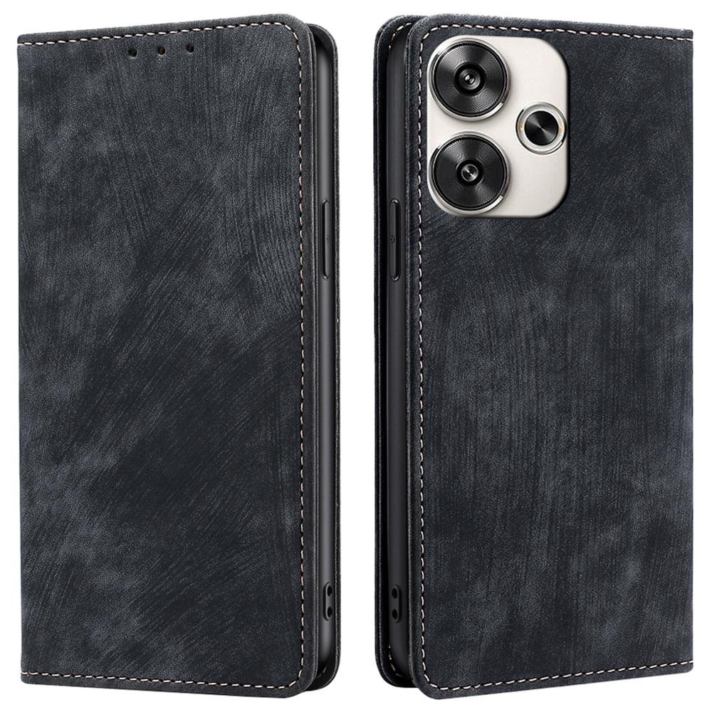 Für Xiaomi Redmi Turbo 3 5G/Poco F6 5G Lederhülle RFID-blockierende Geldbörse Stoßfeste Handyhülle