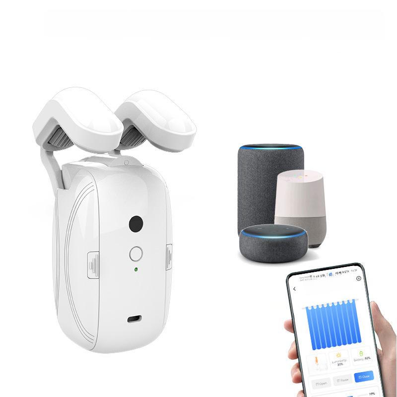 Tuya Bluetooth Trådløs Smart Gardinkontroller - Stemme- og Fjernstyrt, Ingen Kabling Nødvendig.