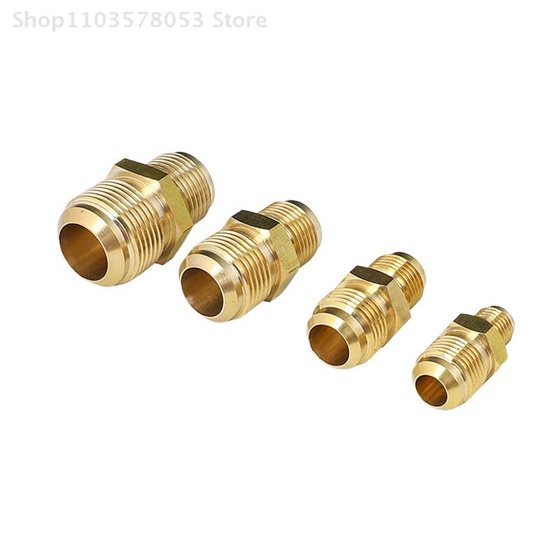 Equal Reducer Nipple Flare Tube OD 1/4" 5/16" 3/8" 1/2" 5/8" 3/4" 7/8" SAE-Standard Brass Pipe Fitting Connector Air Coniditoner