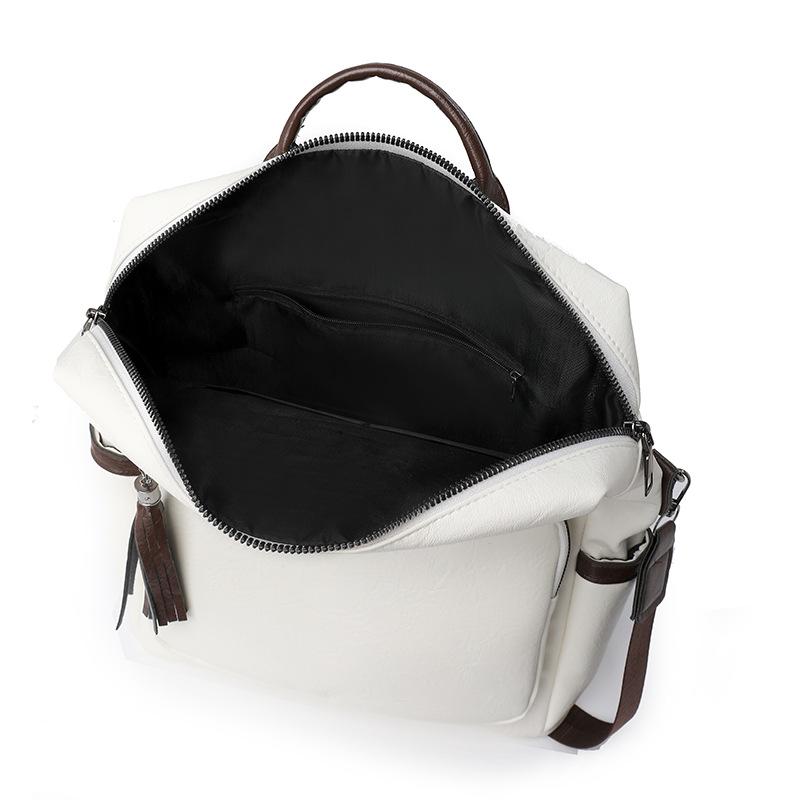 New soft leather backpack retro leather women's casual backpack large capacity multi-compartment women's bag backpack