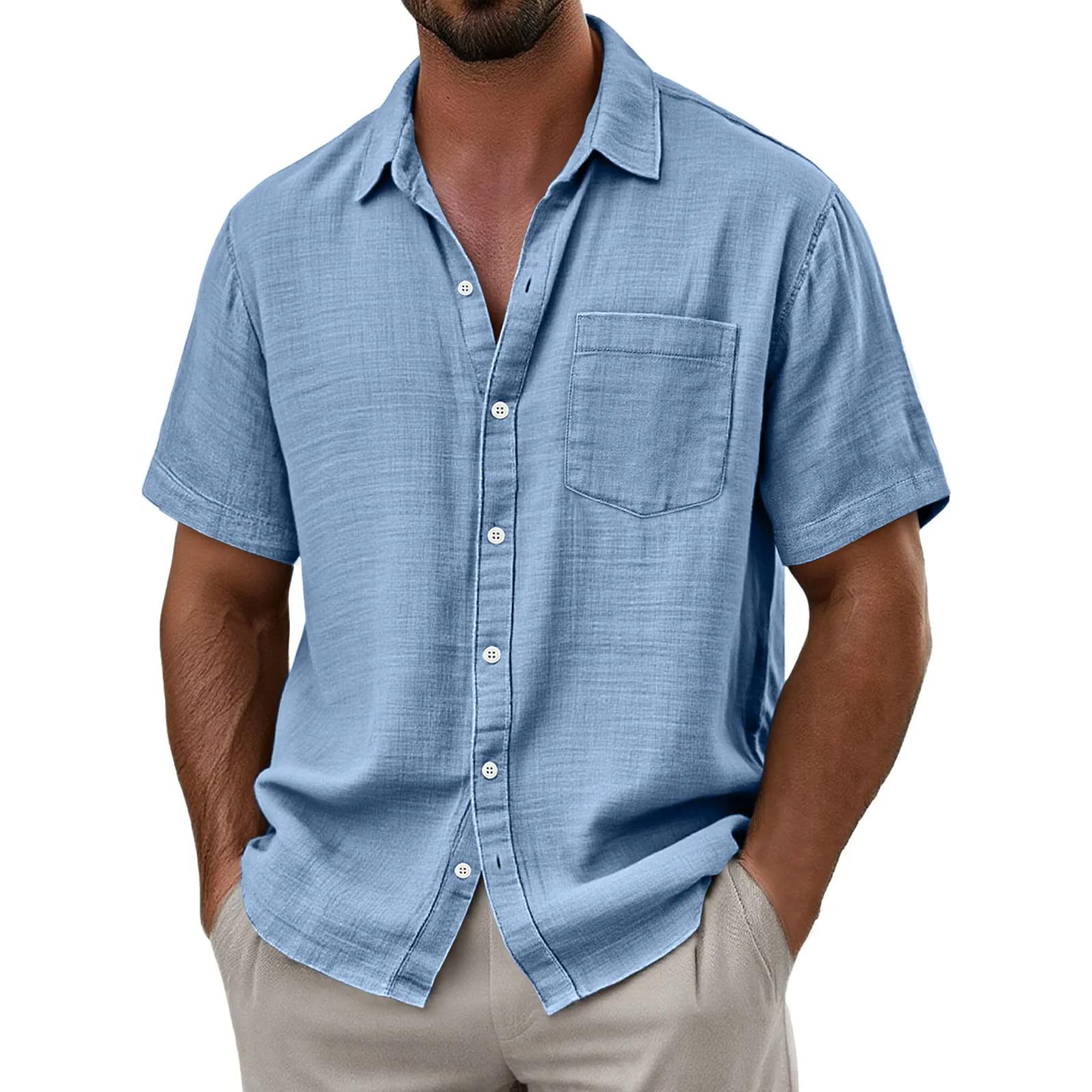 

Men s Fashionable Casual Short,sleeved Top S синий