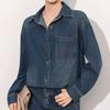 Navava Women Vintage Casual Denim Long Sleeve Shirt Nb2997