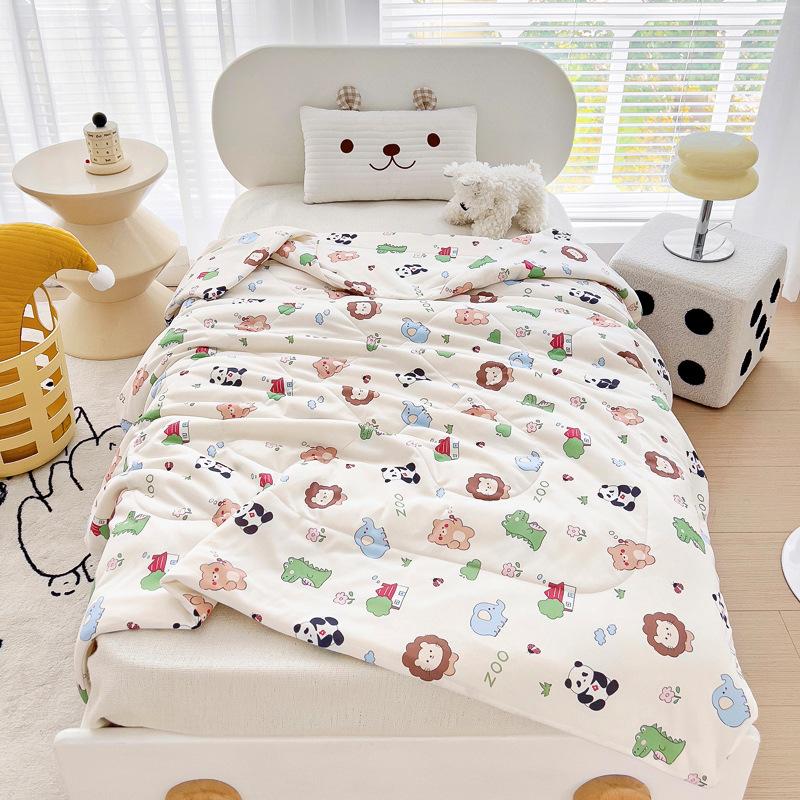 2024 New Children's Summer Quilt Knitted Cotton Summer Quilt Kindergarten Duvet Ice Cream Summer Quilt Airable Cover