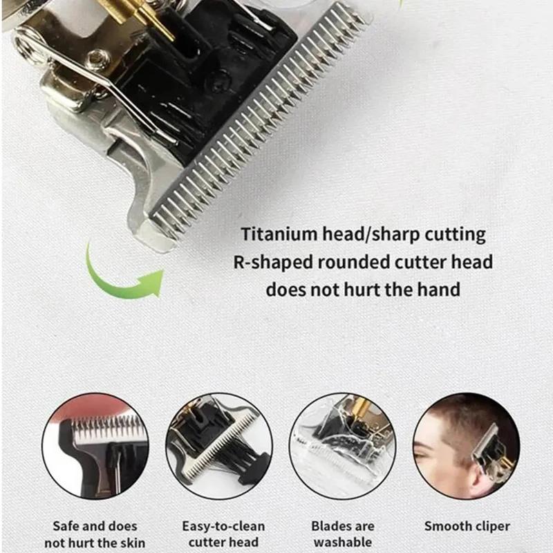 Professional Electric Hair Trimmer for Men Wireless Beard Mustache Grooming Kit Powerful Facial Hair Clipper for Barber Shop