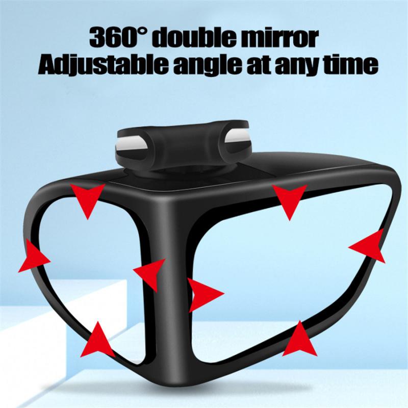 New 2 In 1 Car Convex Mirror&Blind Spot Mirror Adjustable Rear View Mirror Wheel L+R