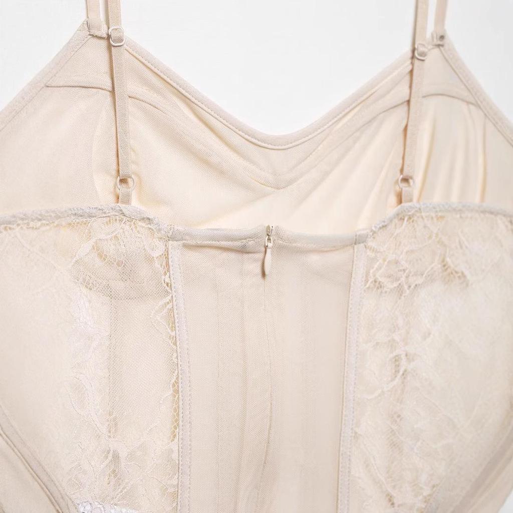 Haut Corset en Dentelle Européen et Américain pour Femmes Printemps 2025