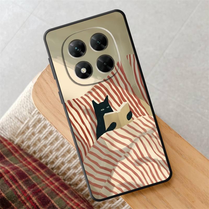 Cartoon Grid Cat Funda Phone Cover Case for Xiaomi Redmi Note 13 Pro Plus 14 7 8 12 Pro 9 10 11 11s 12s 10S 9S