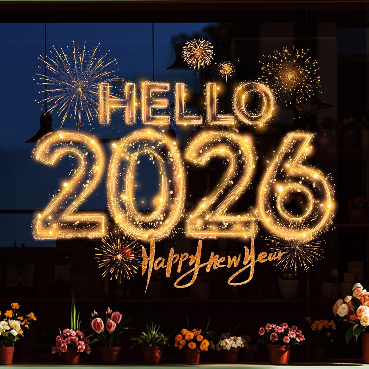 

Golden Fireworks Effect Window Sticker Is Suitable for Bedroom, Living Room and Store Static Glass Stickers. JDT-A398