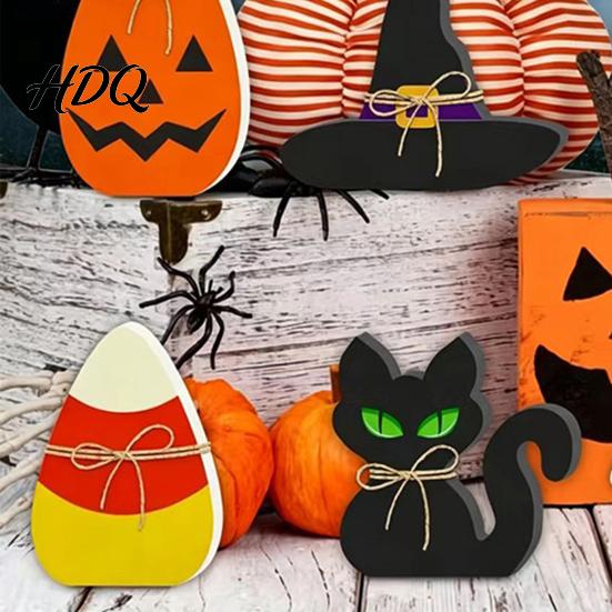 Retro Halloween Decor 6Pcs Tiered Tray Decor Ghost Black Cat Mummy Figurines