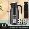 2L Large Capacity Vacuum Insulated 316 Stainless Steel Thermos Flask Kettle