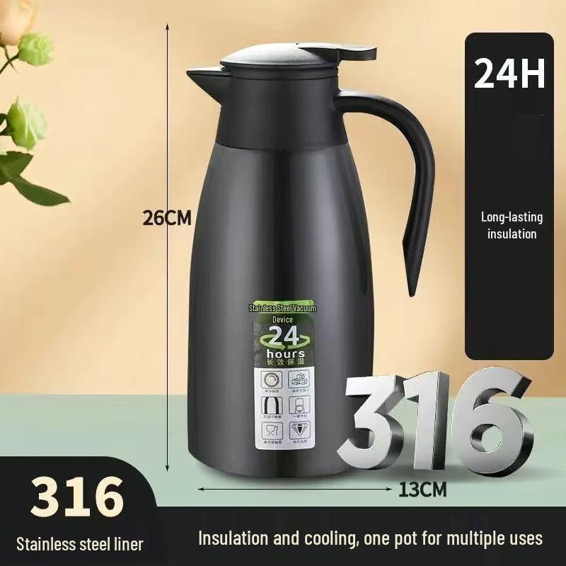 2L Large Capacity Vacuum Insulated 316 Stainless Steel Thermos Flask Kettle