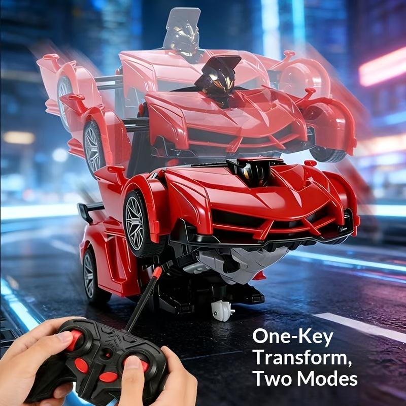Transformable Remote-controlled Car, One-button Transformation and 360° Rotation for Car-robot, Suitable Gift for Children, Perf