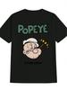 Casual Round Neck T-shirt Featuring a Popeye Print