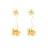 French Retro Light Luxury Stud Earrings Gold Hollow Flower Fringed Earrings Unique Exquisite Fashion Earrings