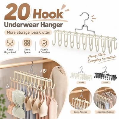 Gifts 20 Hook Underwear Hanger Multiple Hanging Suspender Hanger Portable Multifunctional Bag Storage Rack