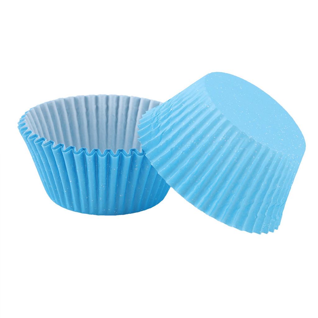 100PCS Mini Cupcake Liners Round Cake Baking Cups Muffin Cases Home Party Blue