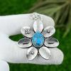 Naturlig tibetansk turkos ädelsten hänge 925 sterlingsilver indiska smycken