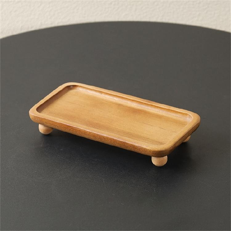 Support d'exposition moderne en bois Plateau de rangement d'entrée Support à pieds hauts Pour la décoration de la maison Support