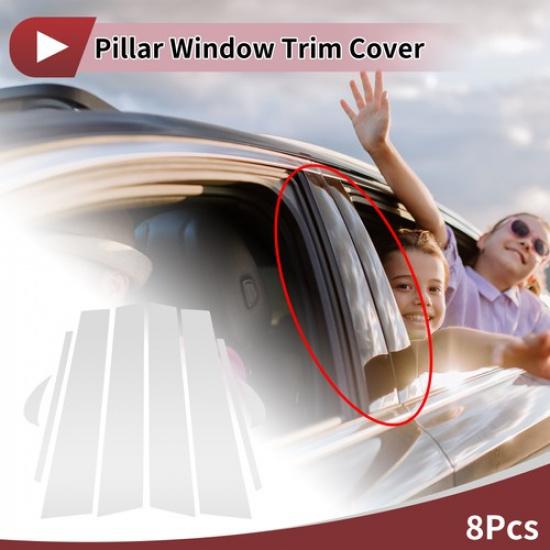 

8 Pcs Car Door Pillar Window Trim for Toyota Camry 2018- Silver Tone